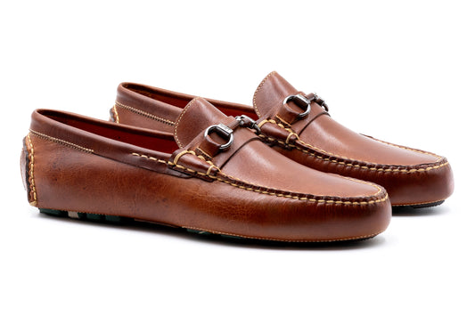 MONTE CARLO SADDLE LEATHER HORSE BIT DRIVING LOAFERS