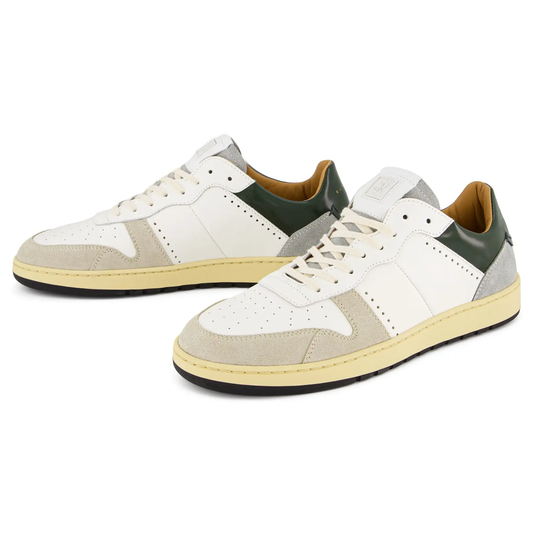 Eva White/Green Men’s Leather Sneakers