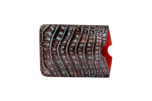JAYDEN GENUINE CROCODILE PULL TAB CARD CASE