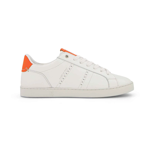 Odile White Orange Men’s Leather Sneakers