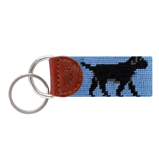 Black Lab Walking Key Fob